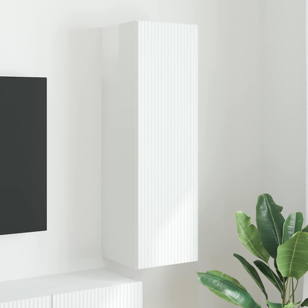vidaXL Szafka pod telewizor Błyszcząca biel 30 x 31 x 100 cm