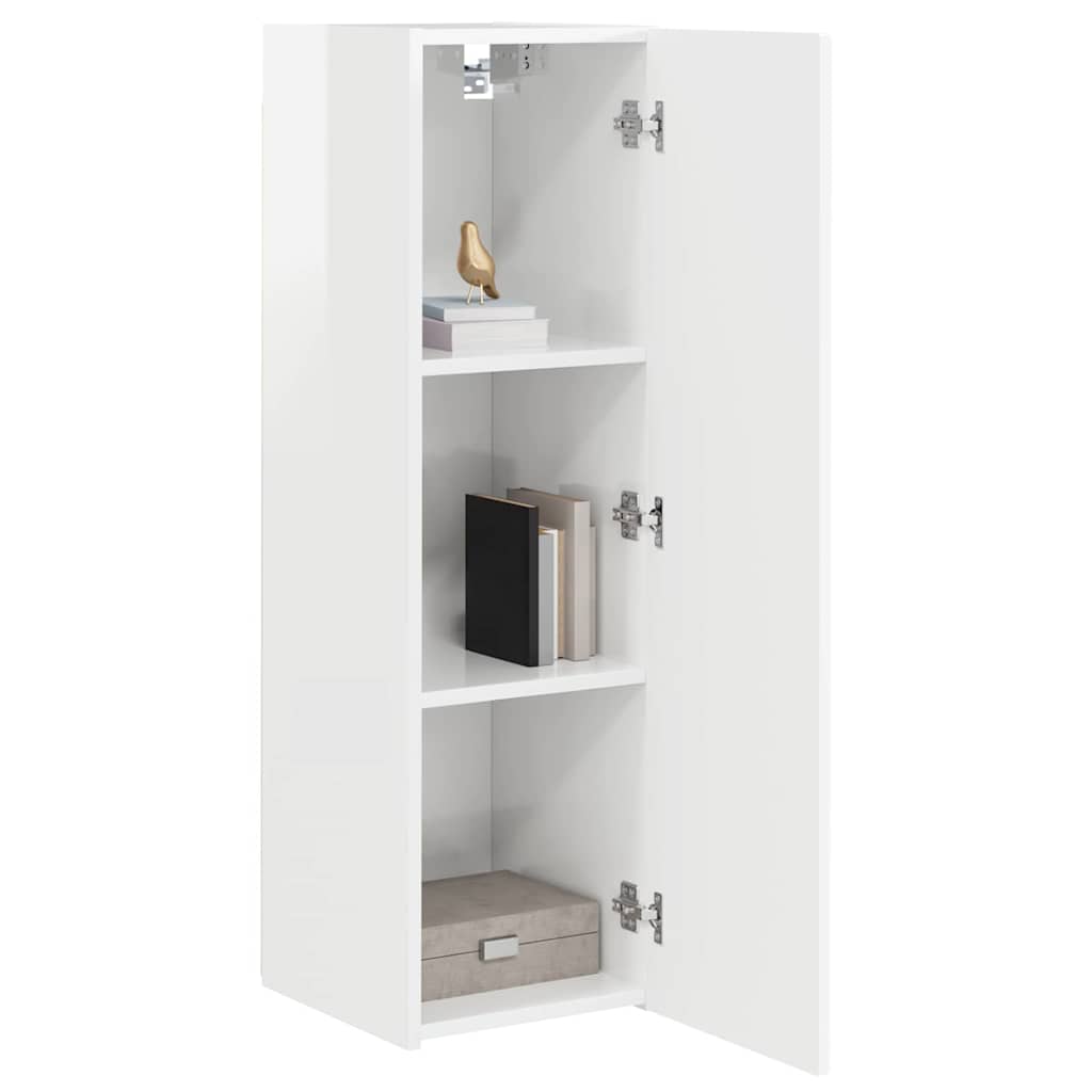 vidaXL Szafka pod telewizor Błyszcząca biel 30 x 31 x 100 cm