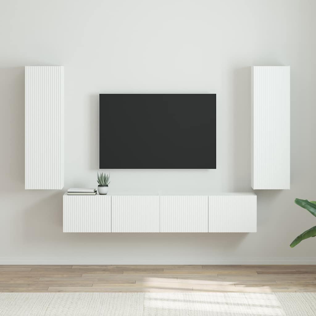 vidaXL Szafka pod telewizor 2 pcs Błyszcząca biel 30 x 31 x 100 cm