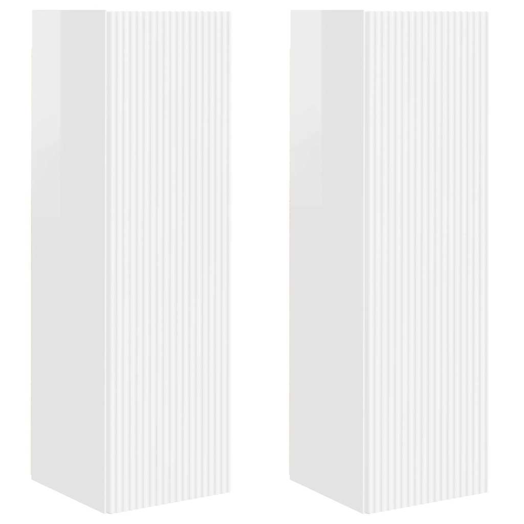 vidaXL Szafka pod telewizor 2 pcs Błyszcząca biel 30 x 31 x 100 cm
