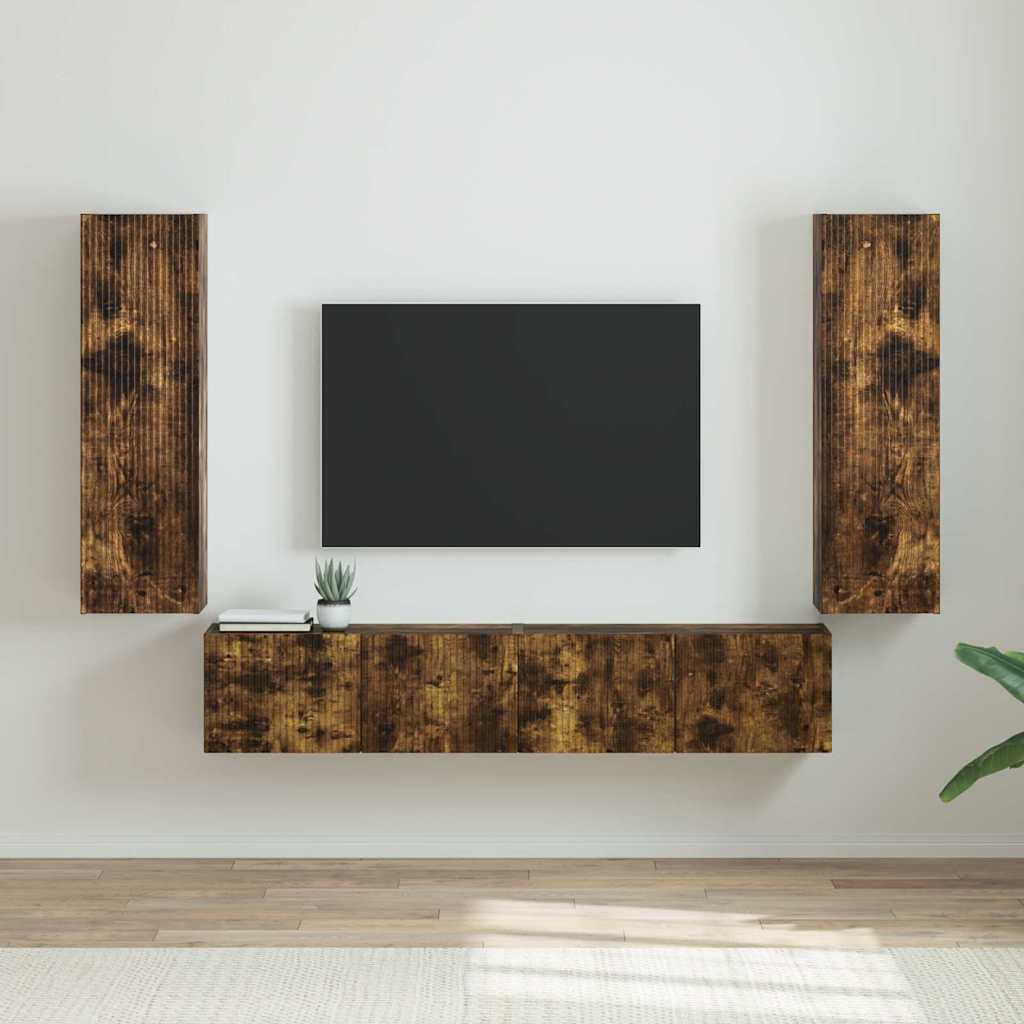 vidaXL Szafka pod telewizor 2 pcs Dąb wędzony 30 x 31 x 100 cm
