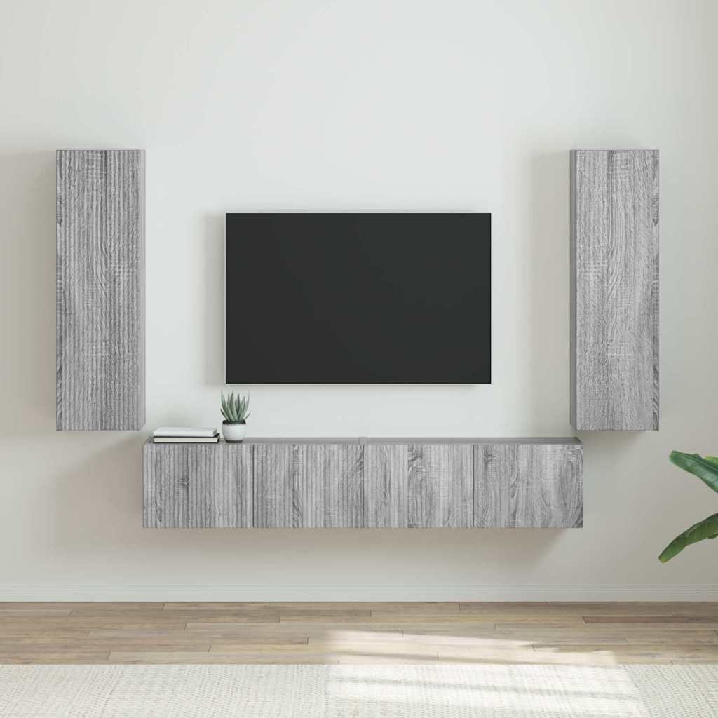 vidaXL Szafka pod telewizor 2 pcs Szary Sonoma 30 x 31 x 100 cm