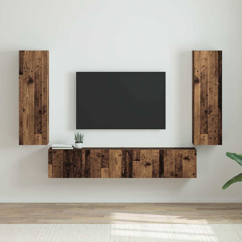 vidaXL Szafka pod telewizor 2 pcs Stare drewno 30 x 31 x 100 cm