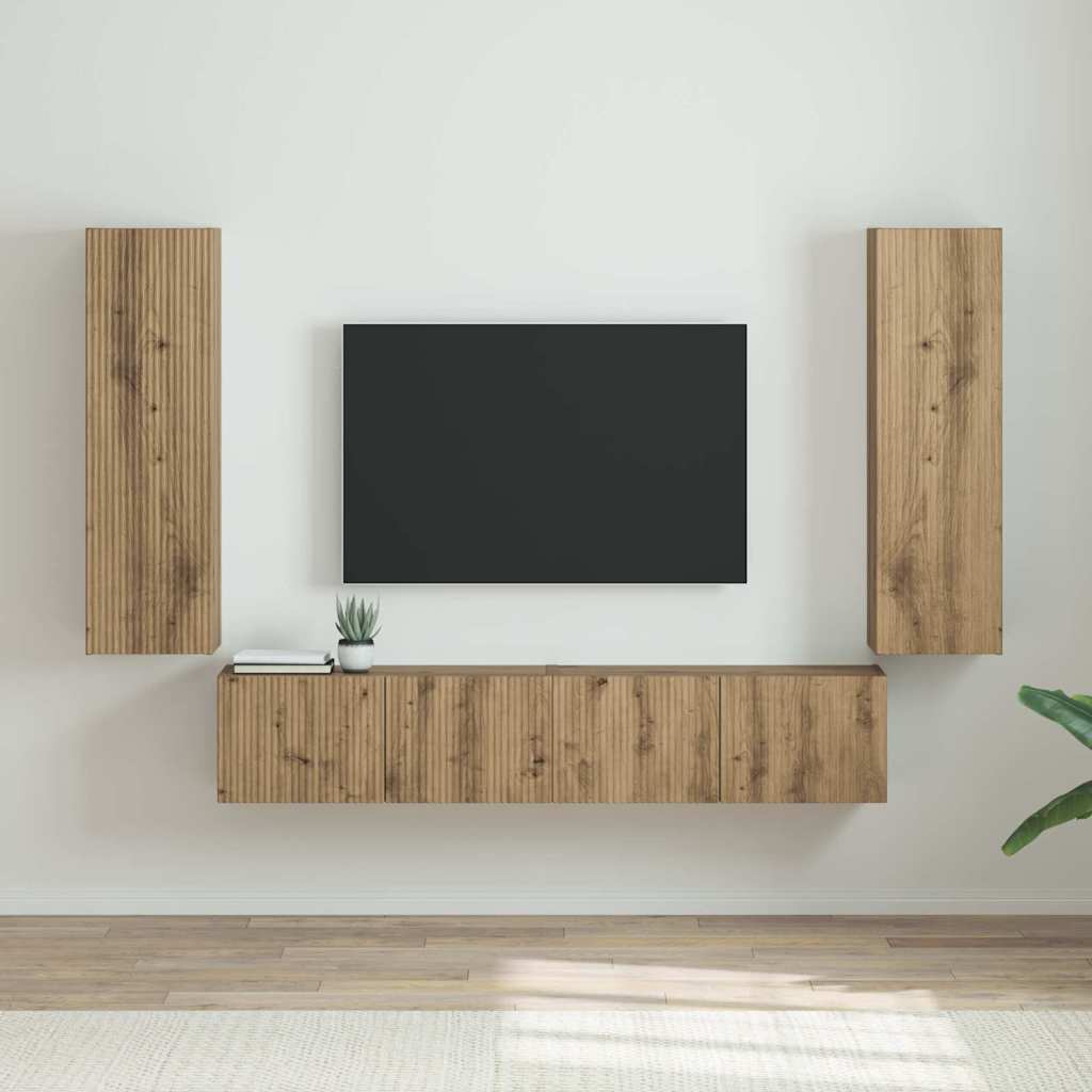 vidaXL Szafka pod telewizor 2 pcs Dąb rzemieślniczy 30 x 31 x 100 cm