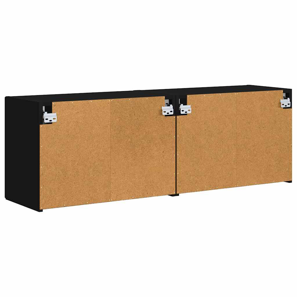 vidaXL Szafka pod telewizor 2 pcs Czarny 59,5 x 31 x 40 cm