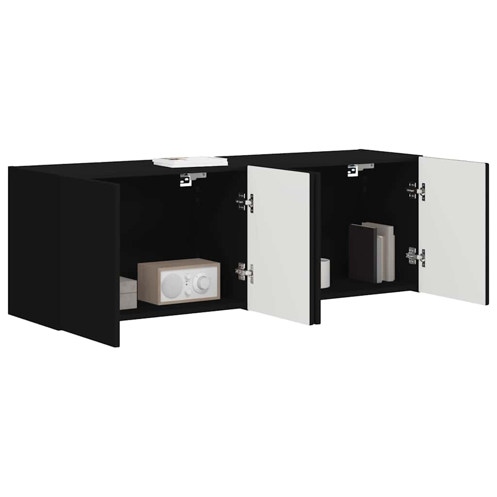 vidaXL Szafka pod telewizor 2 pcs Czarny 59,5 x 31 x 40 cm