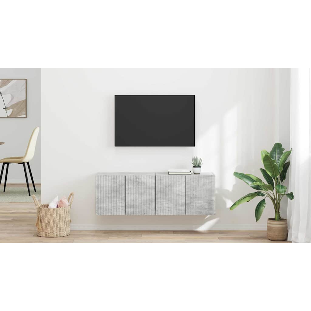vidaXL Szafka pod telewizor 2 pcs Betonowy szary 59,5 x 31 x 40 cm