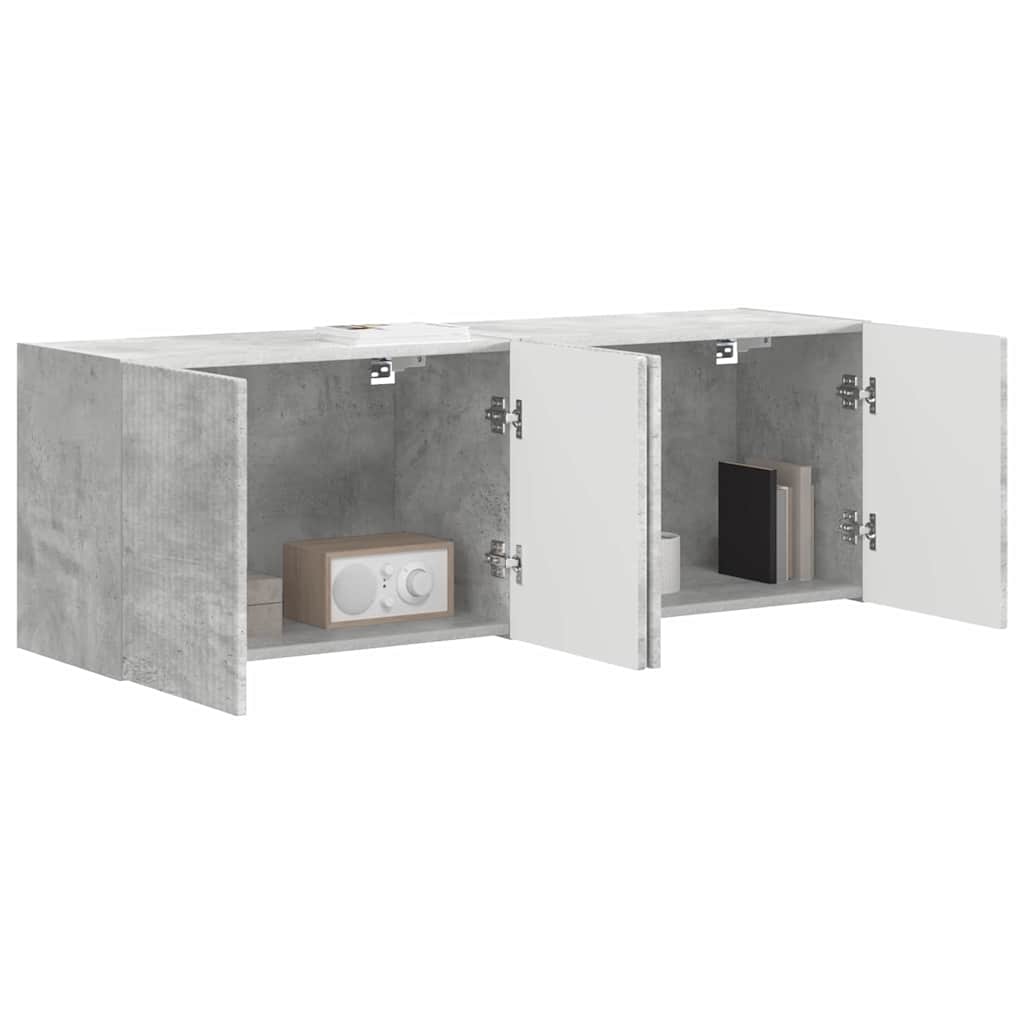 vidaXL Szafka pod telewizor 2 pcs Betonowy szary 59,5 x 31 x 40 cm