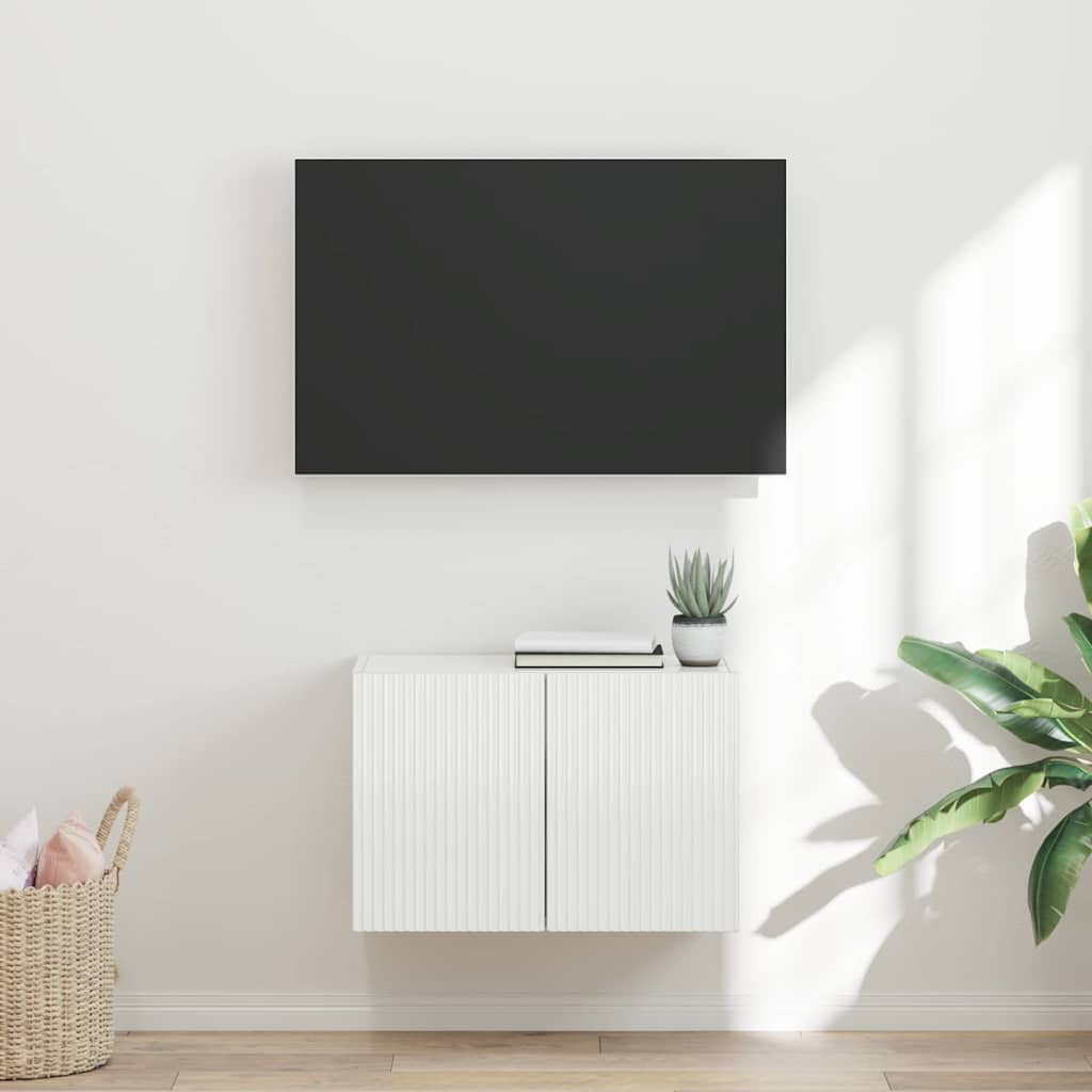 vidaXL Szafka pod telewizor Wysoki połysk biały 59,5 x 31 x 40 cm