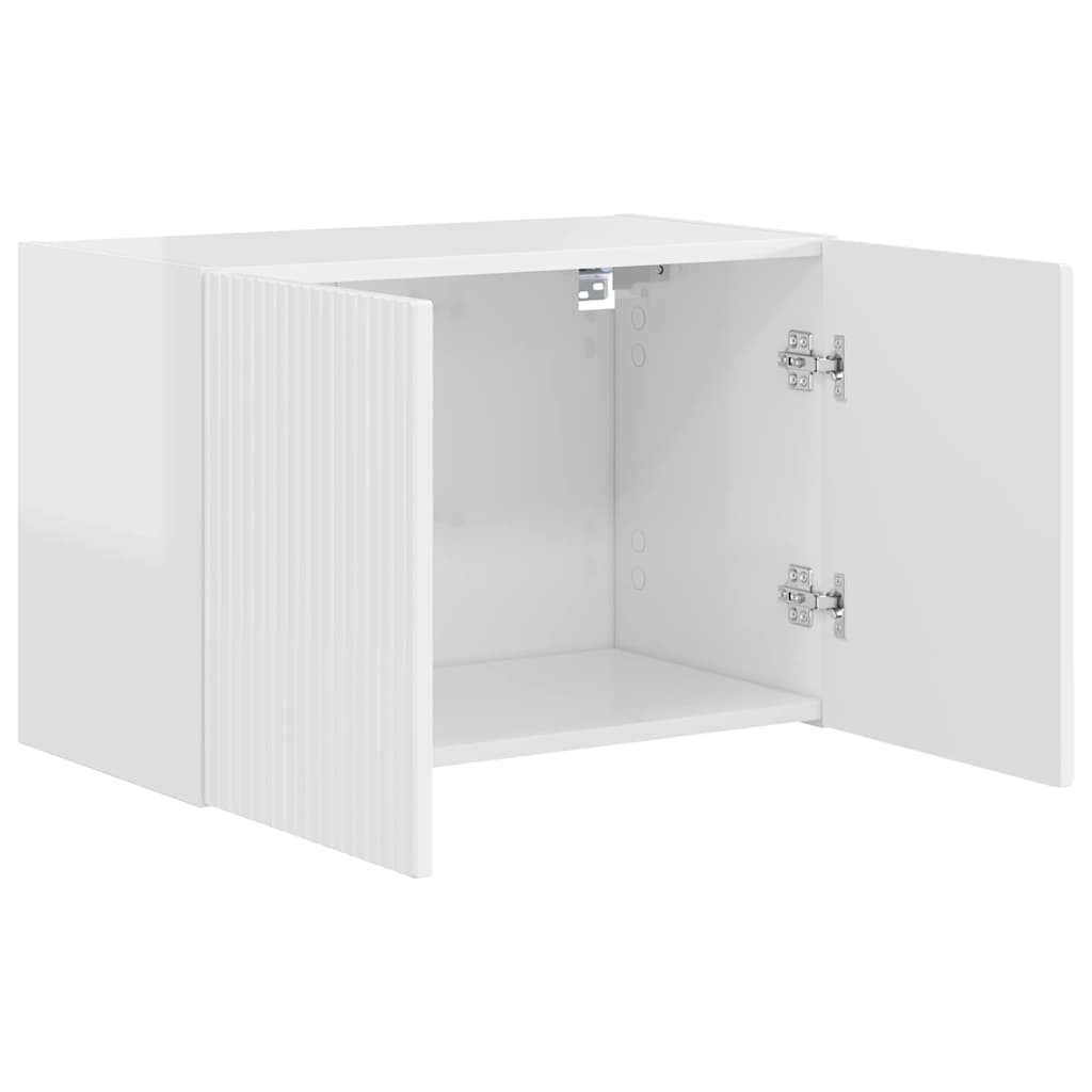 vidaXL Szafka pod telewizor Wysoki połysk biały 59,5 x 31 x 40 cm