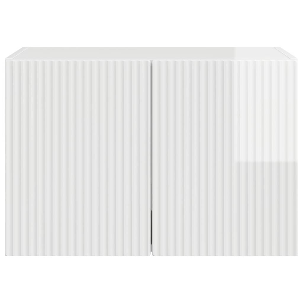 vidaXL Szafka pod telewizor Wysoki połysk biały 59,5 x 31 x 40 cm