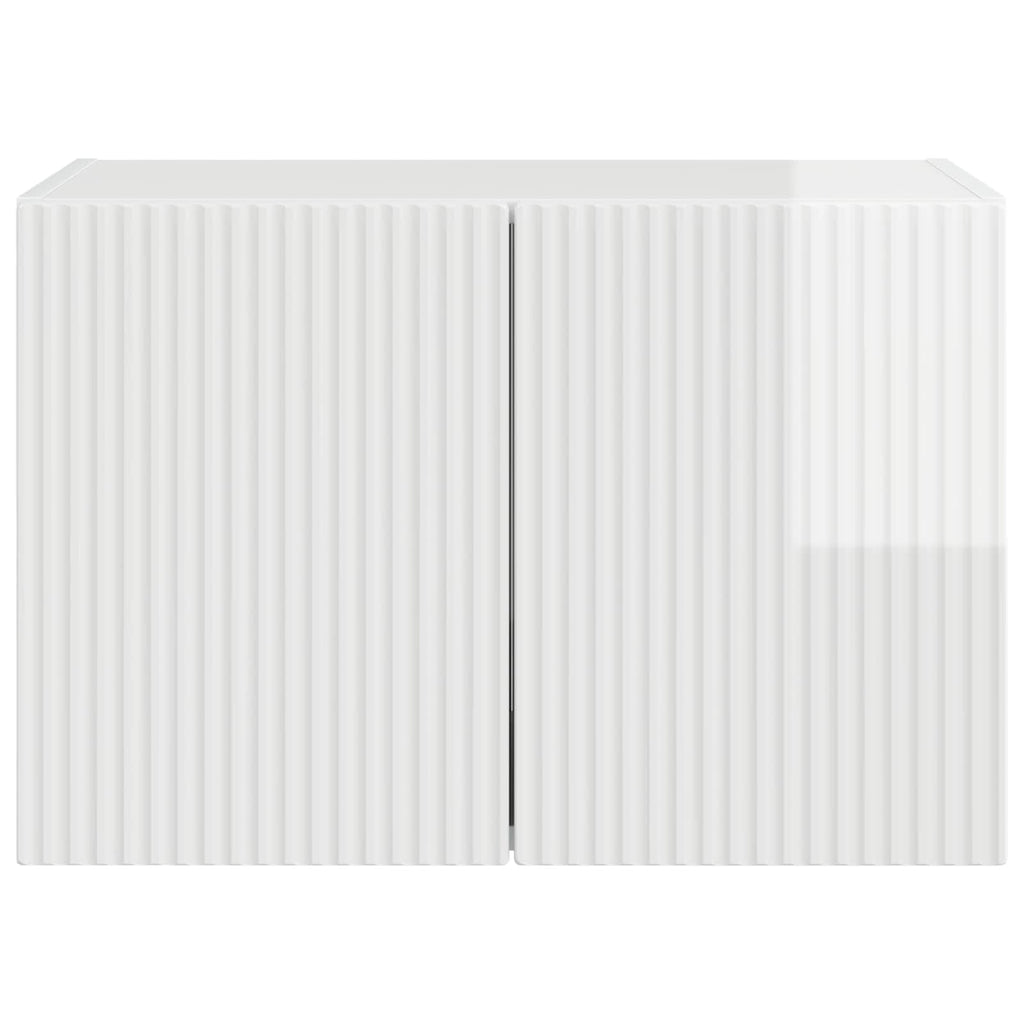 vidaXL Szafka pod telewizor 59,5 x 31 x 40 cm Wysoki połysk biały