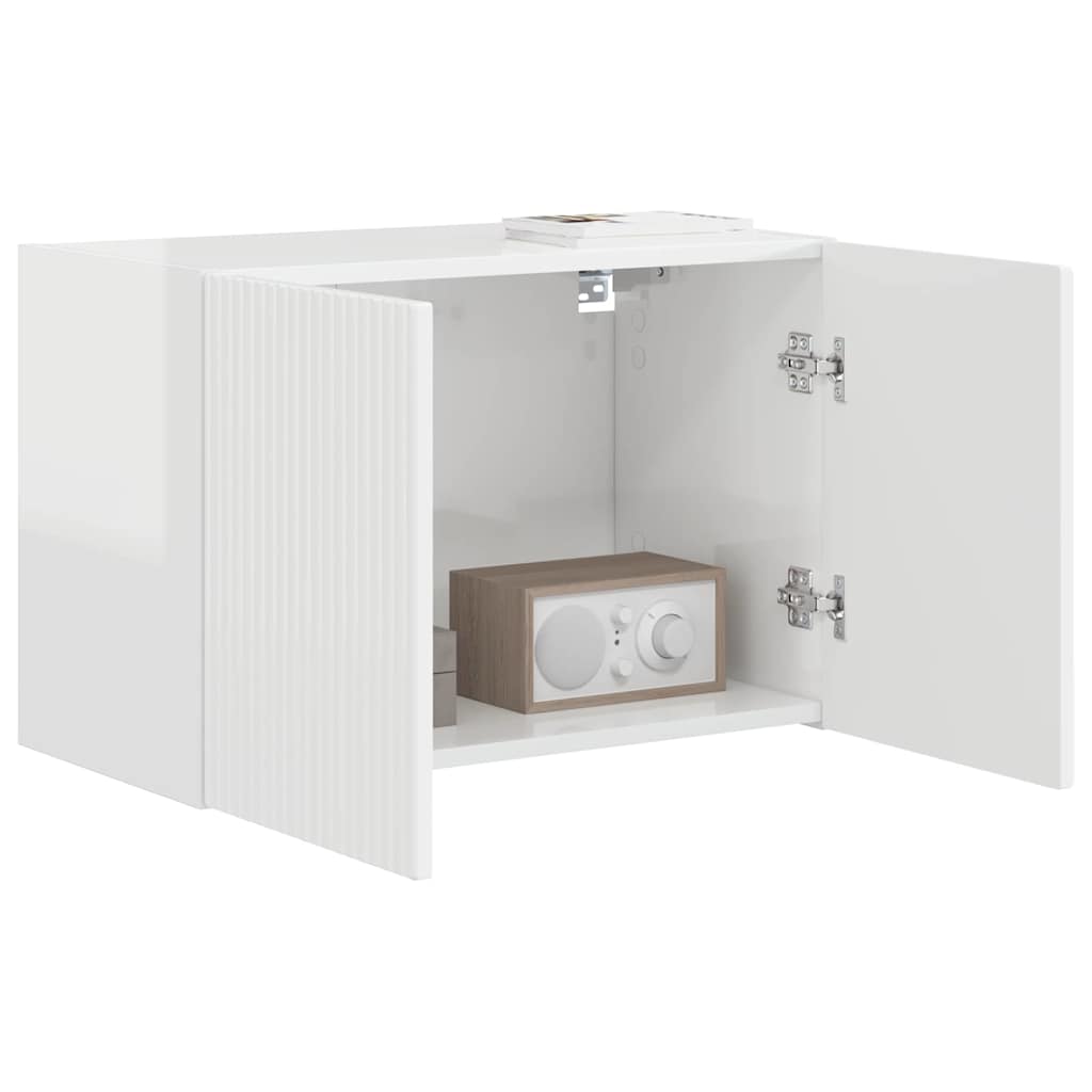 vidaXL Szafka pod telewizor Wysoki połysk biały 59,5 x 31 x 40 cm