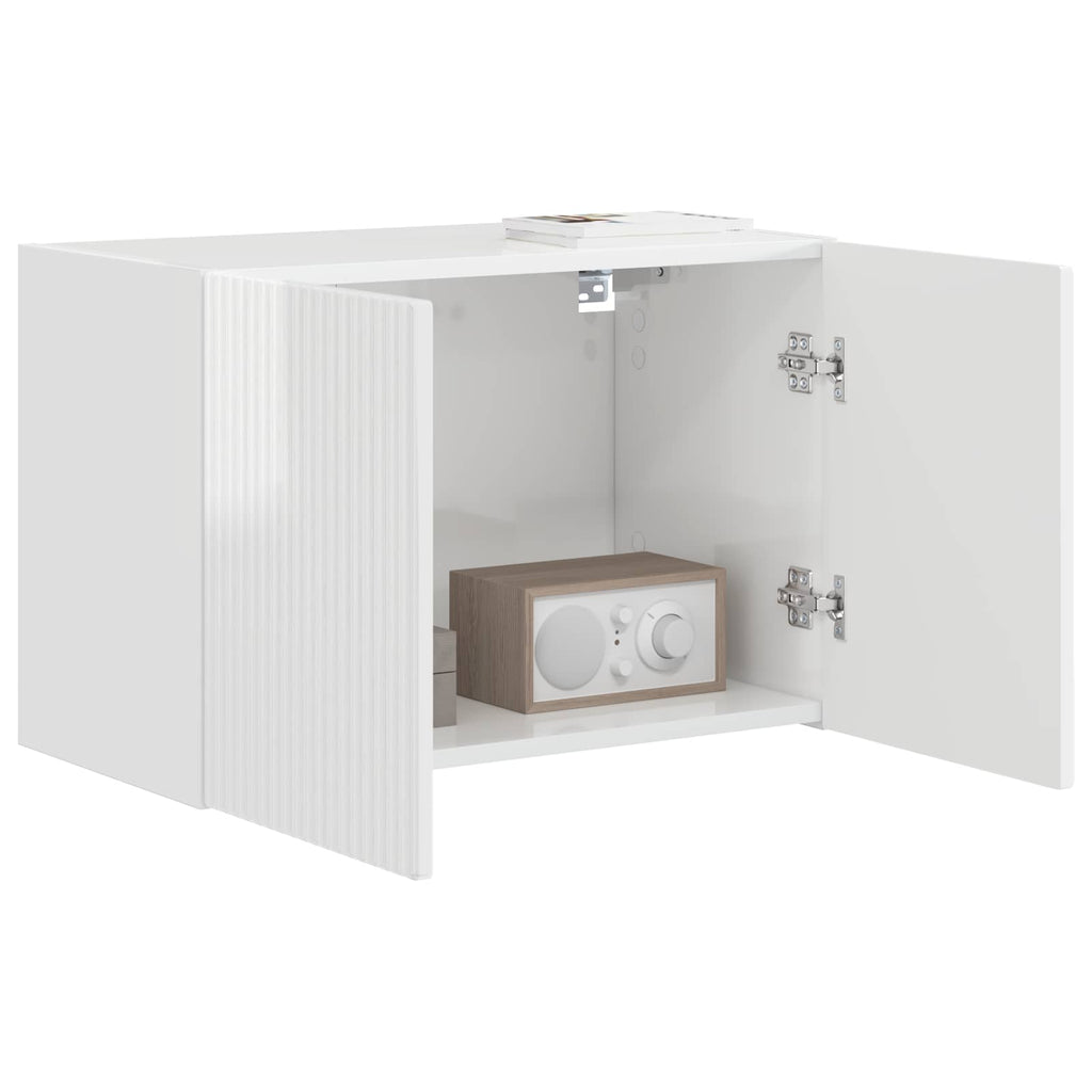 vidaXL Szafka pod telewizor 59,5 x 31 x 40 cm Wysoki połysk biały