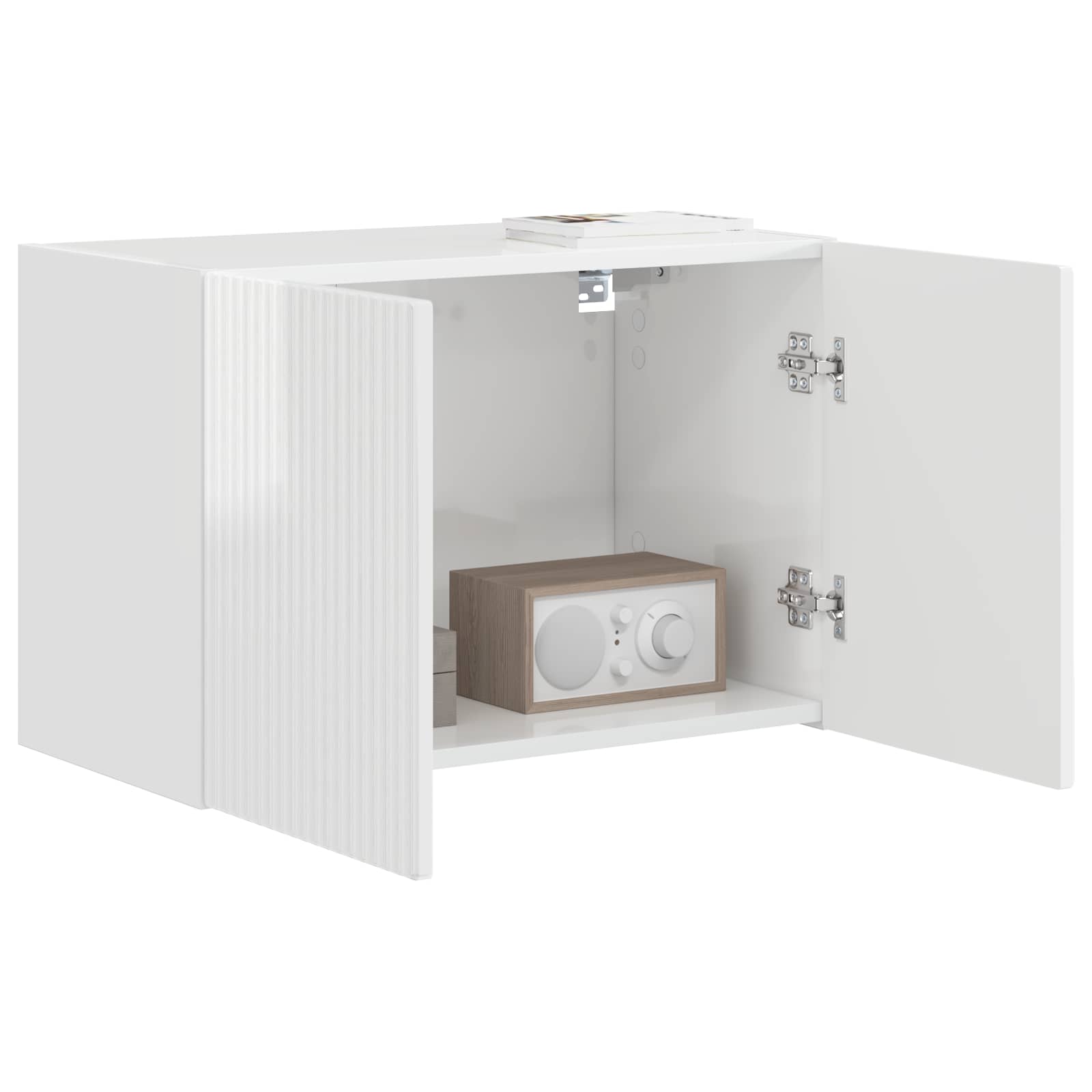 vidaXL Szafka pod telewizor 59,5 x 31 x 40 cm Wysoki połysk biały