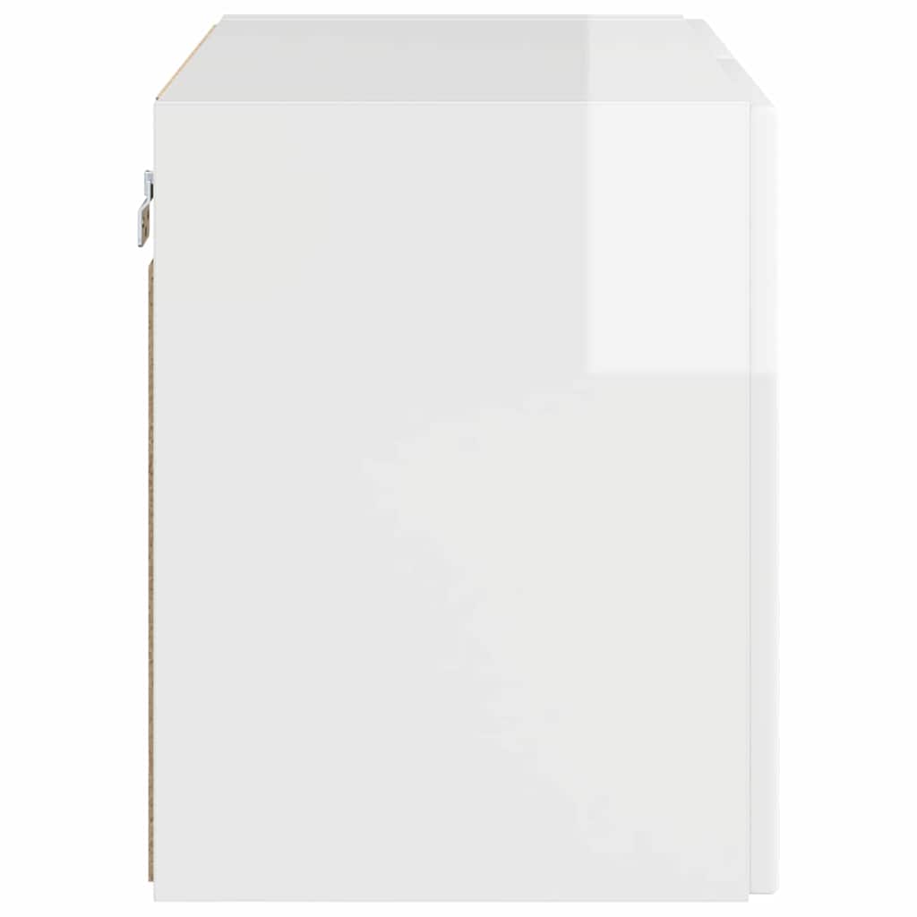 vidaXL Szafka pod telewizor Wysoki połysk biały 59,5 x 31 x 40 cm