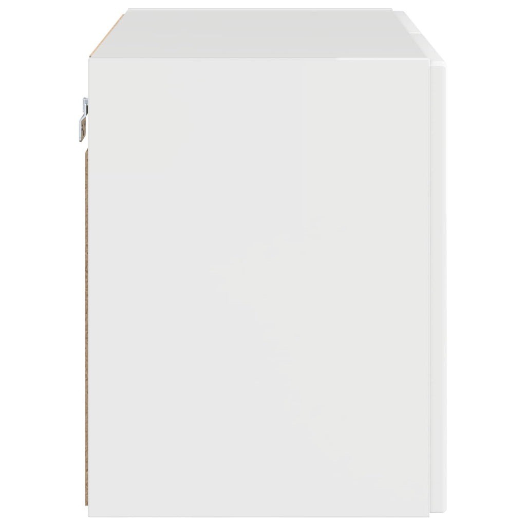 vidaXL Szafka pod telewizor 59,5 x 31 x 40 cm Wysoki połysk biały