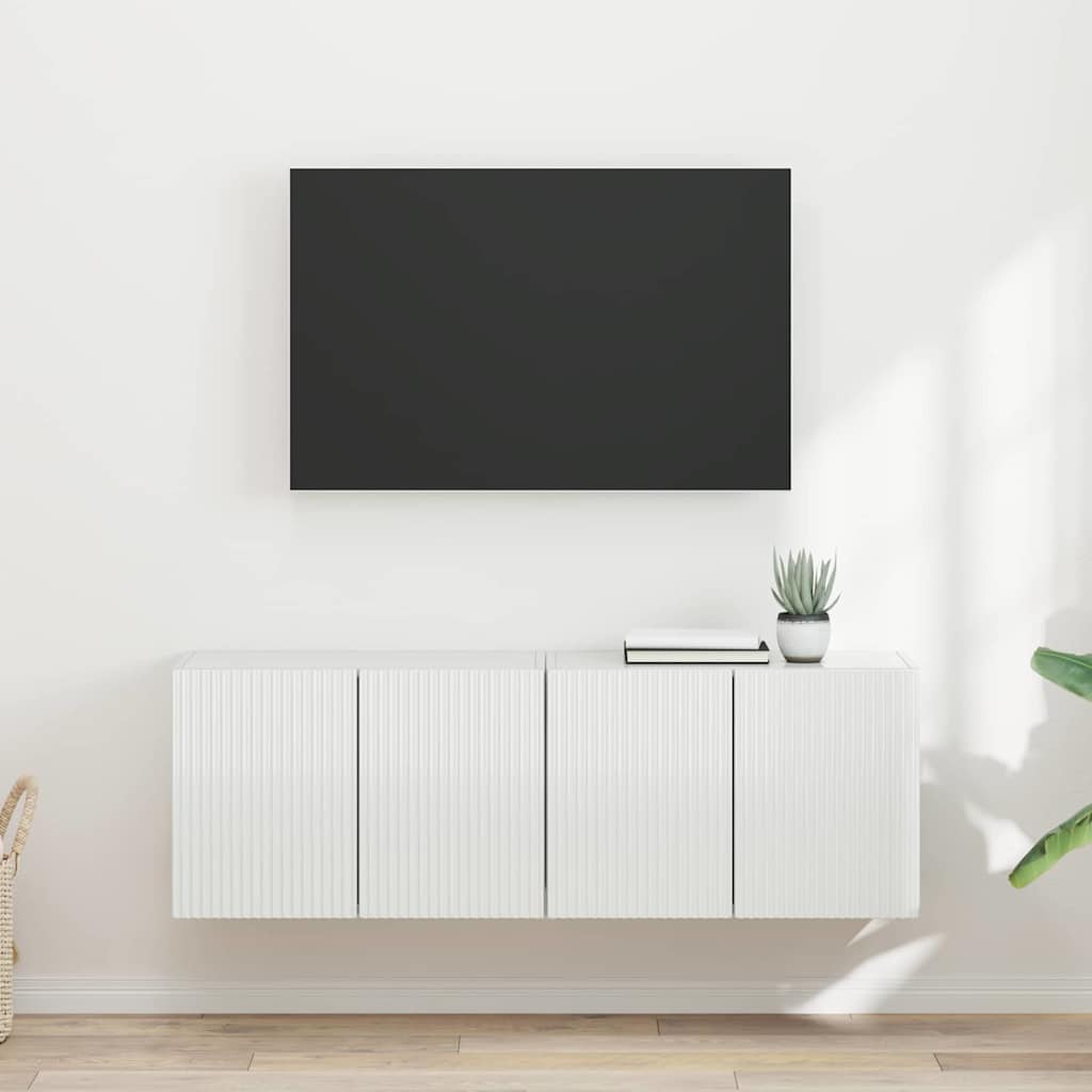 vidaXL Szafka pod telewizor 2 pcs Wysoki połysk biały