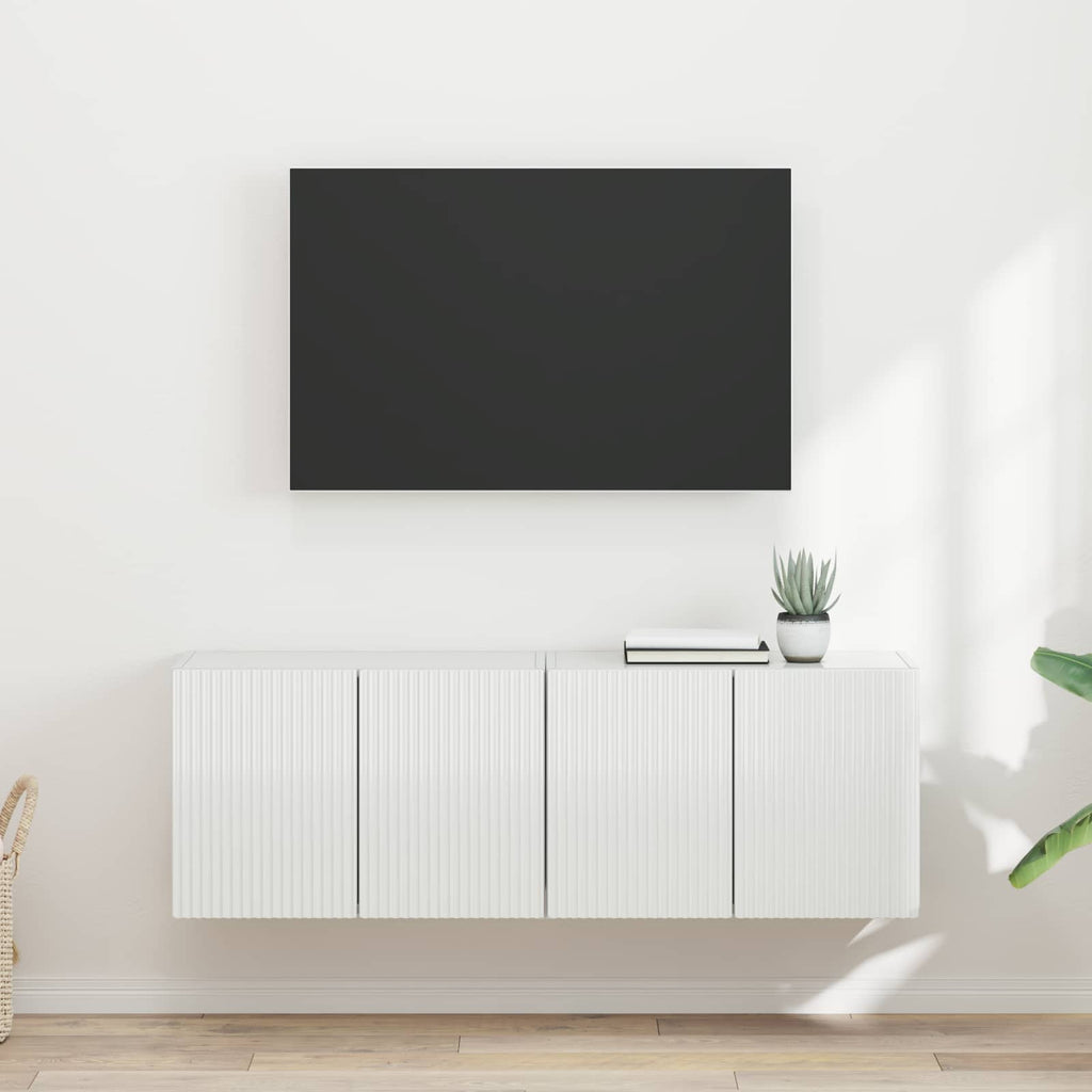 vidaXL Szafka pod telewizor 2 szt. Wysoki połysk biały