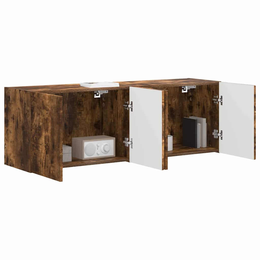 vidaXL Szafka pod telewizor 2 pcs Dąb wędzony 59,5 x 31 x 40 cm