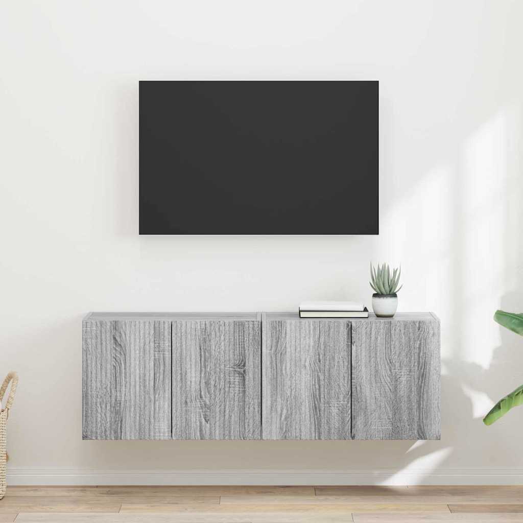 vidaXL Szafka pod telewizor 2 pcs Szary Sonoma 59,5 x 31 x 40 cm
