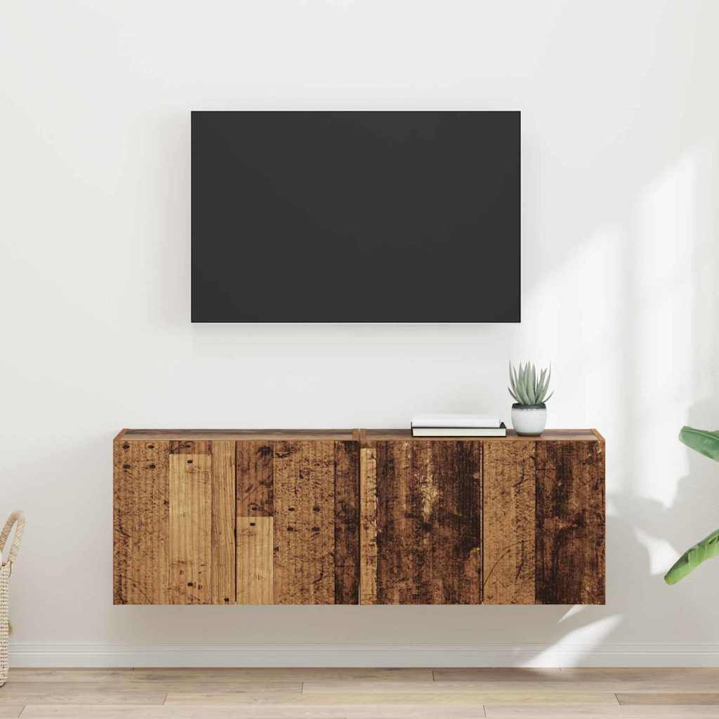 vidaXL Szafka pod telewizor 2 pcs Stare drewno 59,5 x 31 x 40 cm