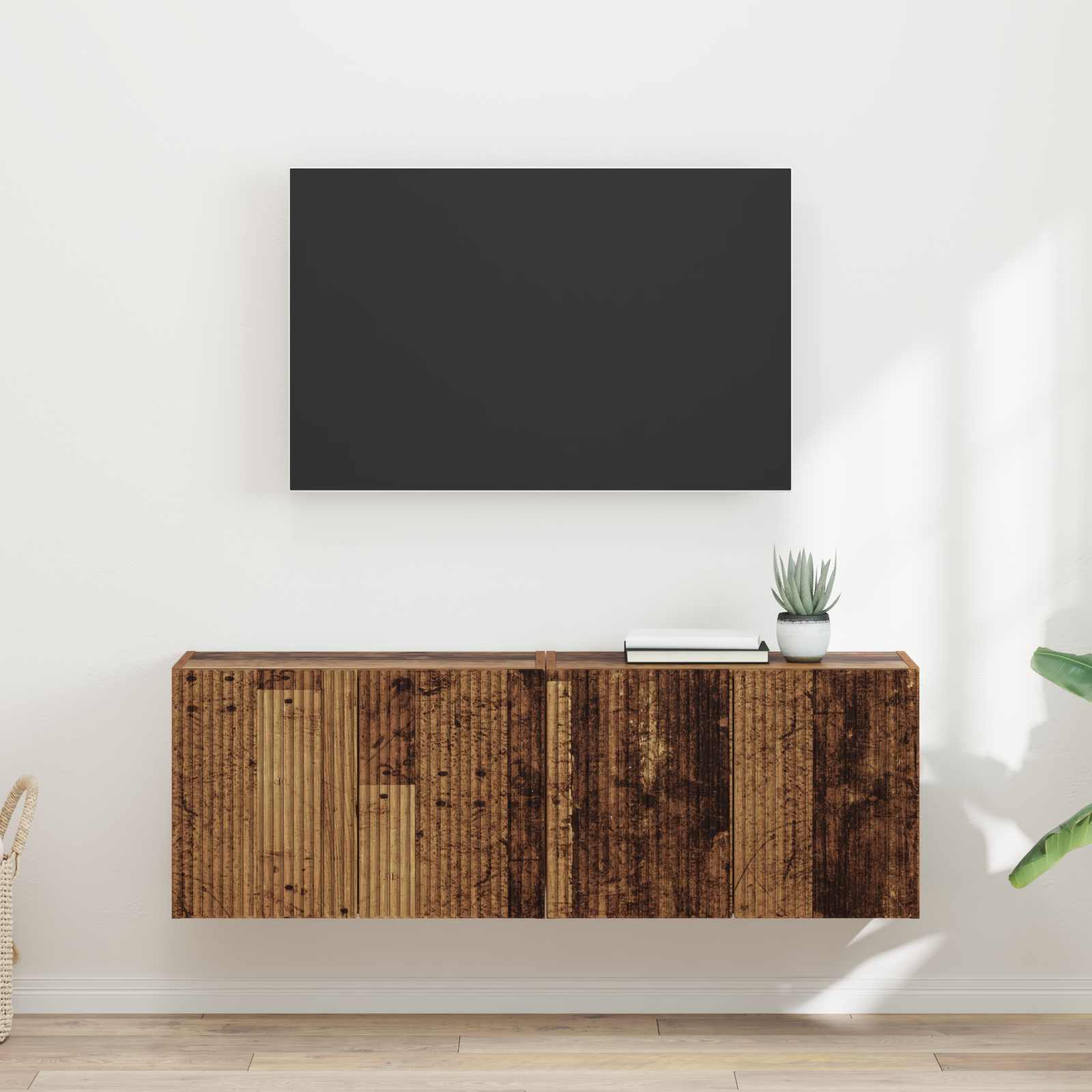 vidaXL Szafka pod telewizor 2 szt. Stare drewno Drewno inżynieryjne