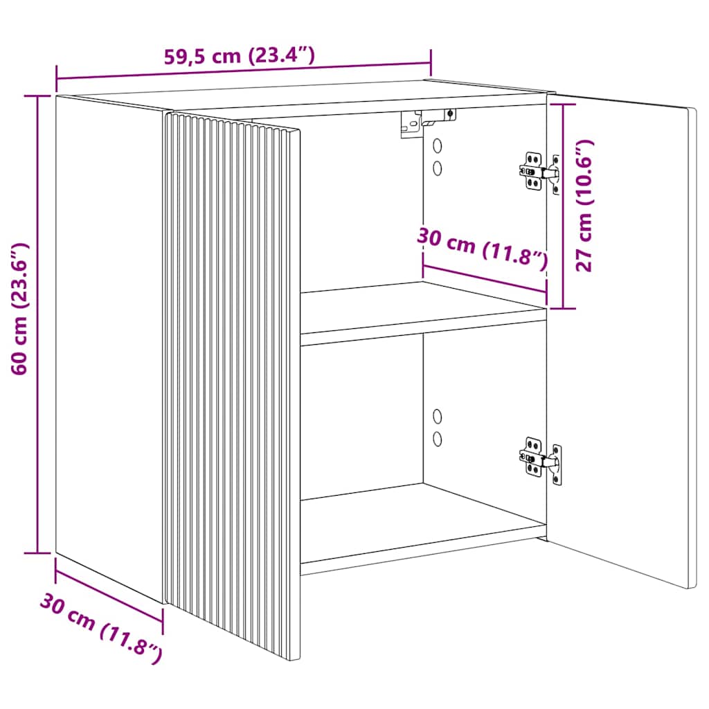 vidaXL Szafka pod telewizor 59,5 x 31 x 60 cm Dąb Sonoma