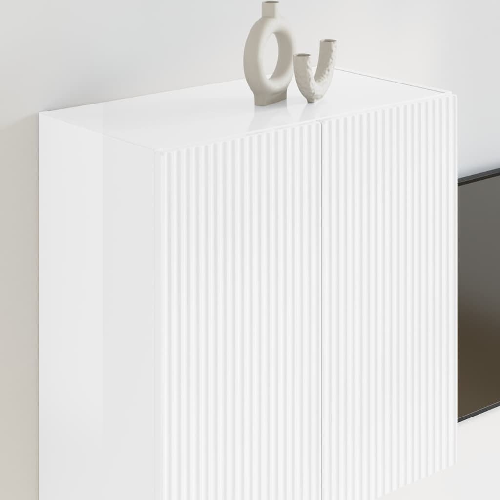 vidaXL Szafka pod telewizor Wysoki połysk biały 59,5 x 31 x 60 cm