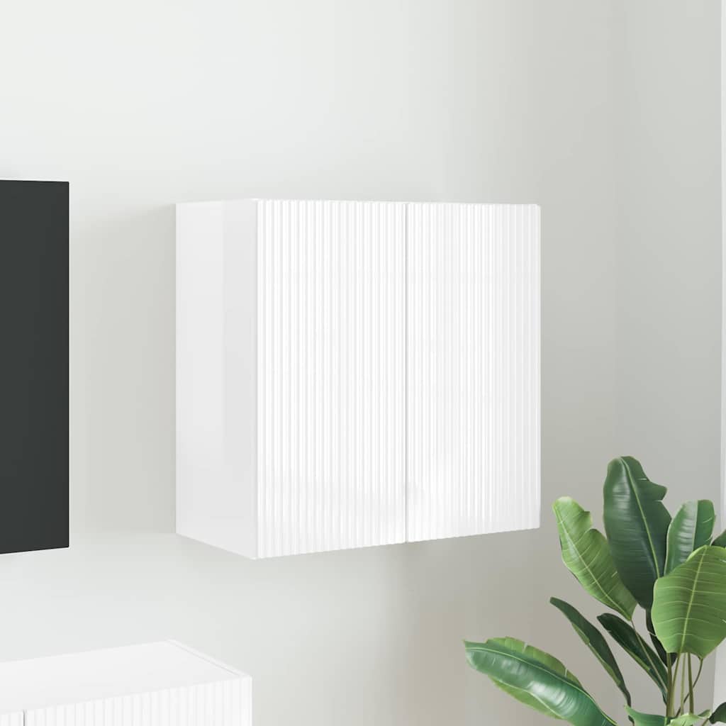 vidaXL Szafka pod telewizor Wysoki połysk biały 59,5 x 31 x 60 cm
