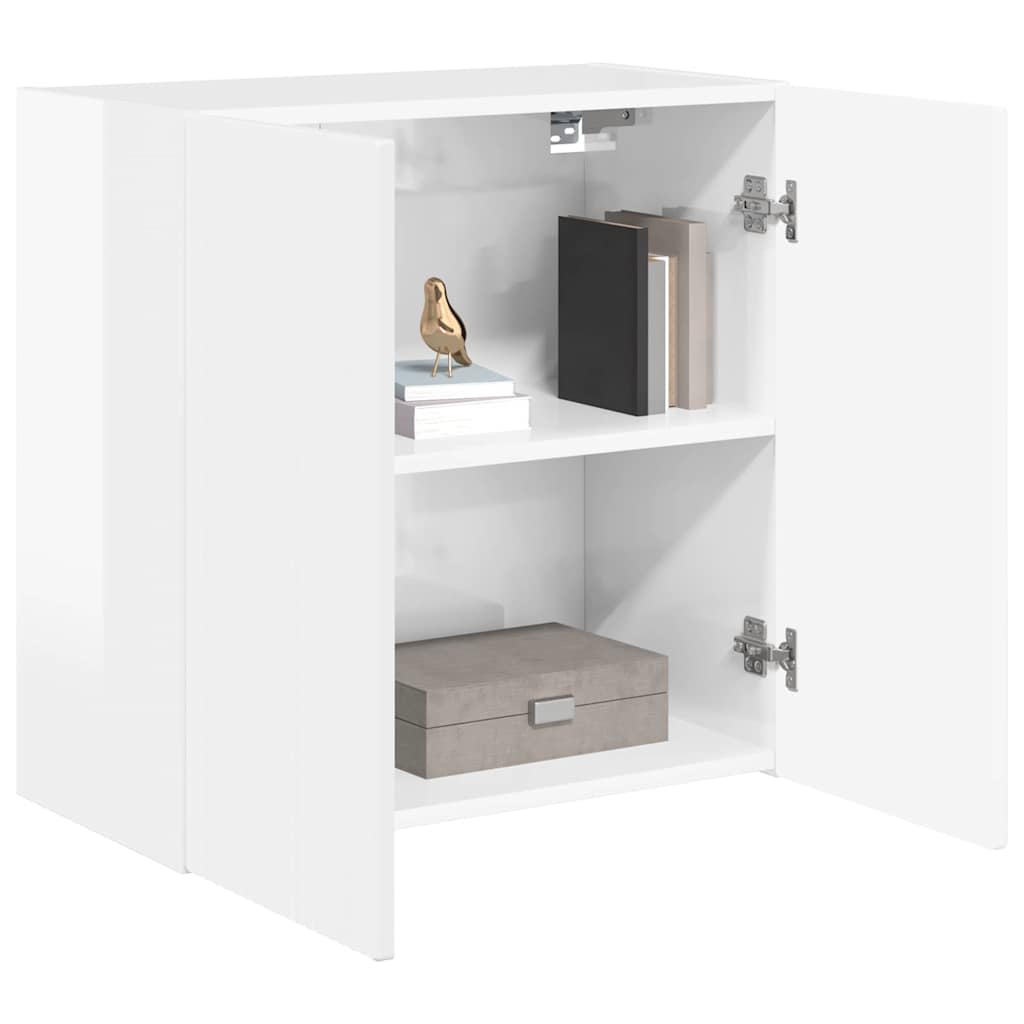 vidaXL Szafka pod telewizor Wysoki połysk biały 59,5 x 31 x 60 cm