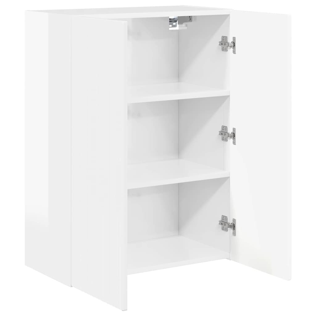 vidaXL Szafka pod telewizor Wysoki połysk biały 59,5 x 31 x 80 cm