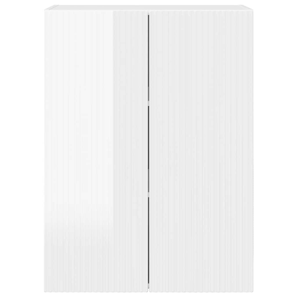 vidaXL Szafka pod telewizor Wysoki połysk biały 59,5 x 31 x 80 cm