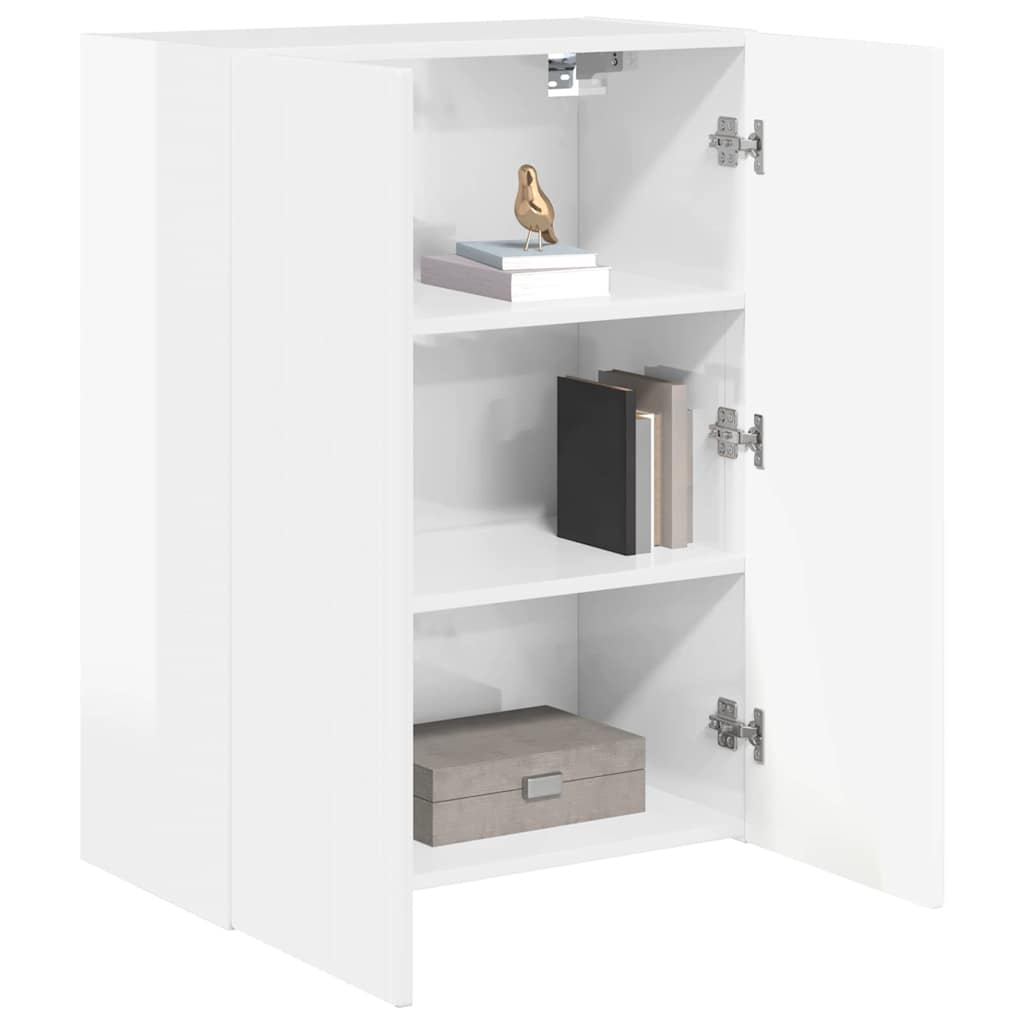vidaXL Szafka pod telewizor Wysoki połysk biały 59,5 x 31 x 80 cm