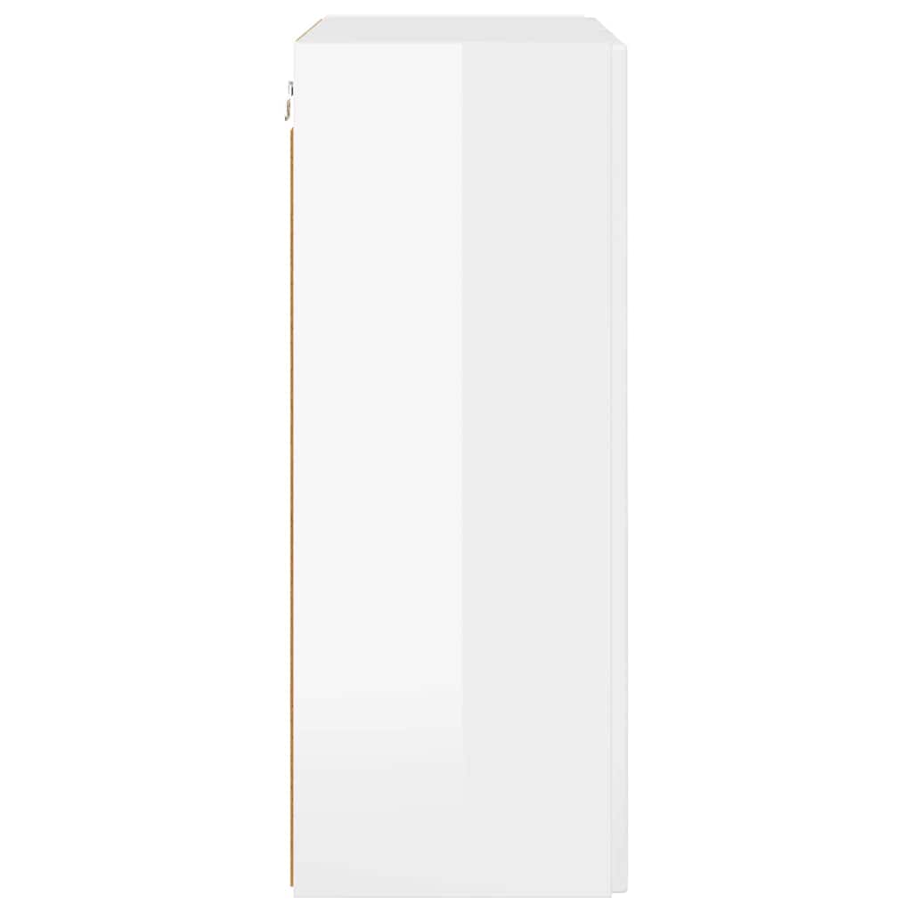 vidaXL Szafka pod telewizor Wysoki połysk biały 59,5 x 31 x 80 cm