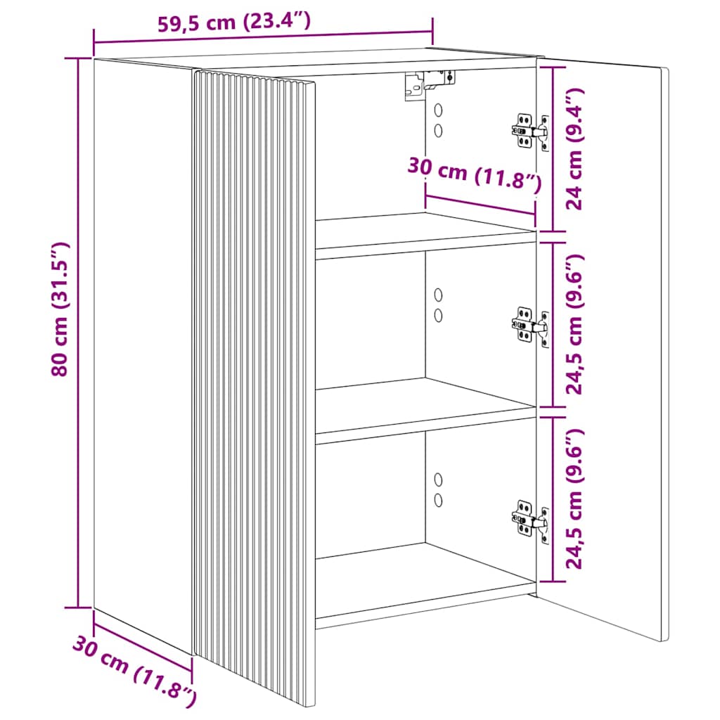 vidaXL Szafka pod telewizor Dąb rzemieślniczy 59,5 x 31 x 80 cm