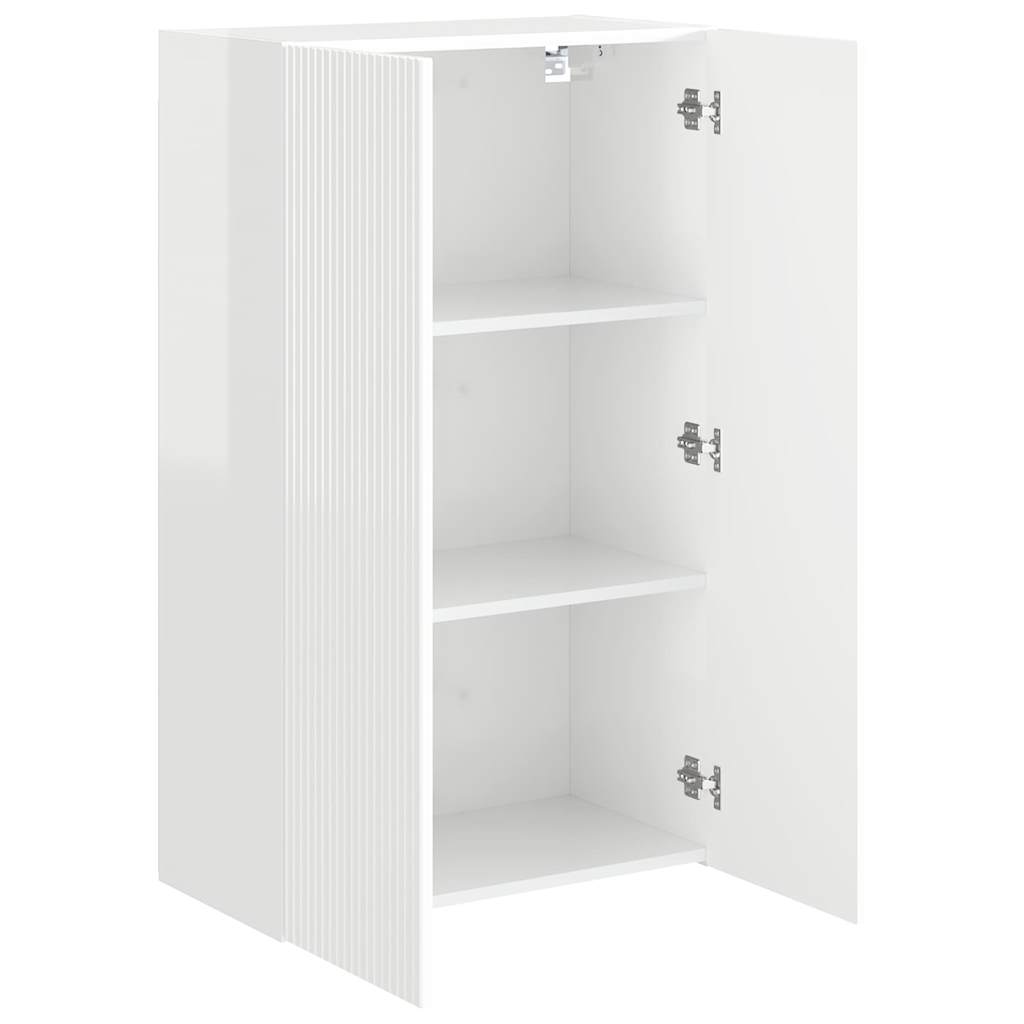 vidaXL Szafka pod telewizor Wysoki połysk biały 59,5 x 31 x 100 cm