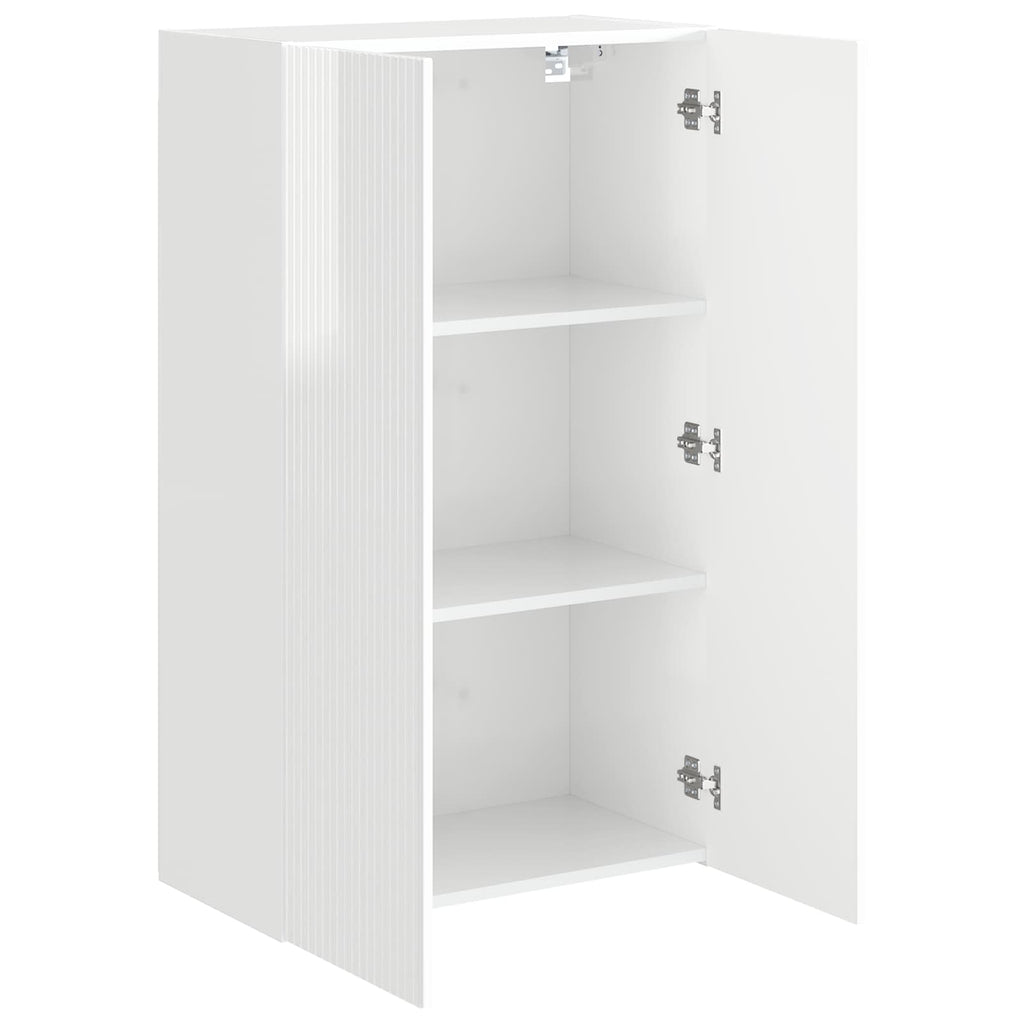 vidaXL Szafka pod telewizor 59,5 x 31 x 100 cm Wysoki połysk biały
