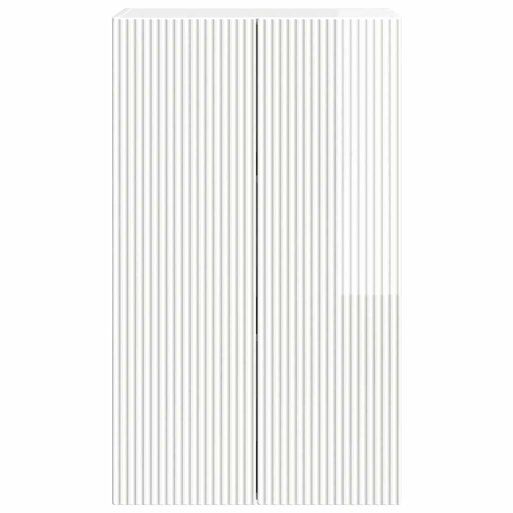 vidaXL Szafka pod telewizor Wysoki połysk biały 59,5 x 31 x 100 cm