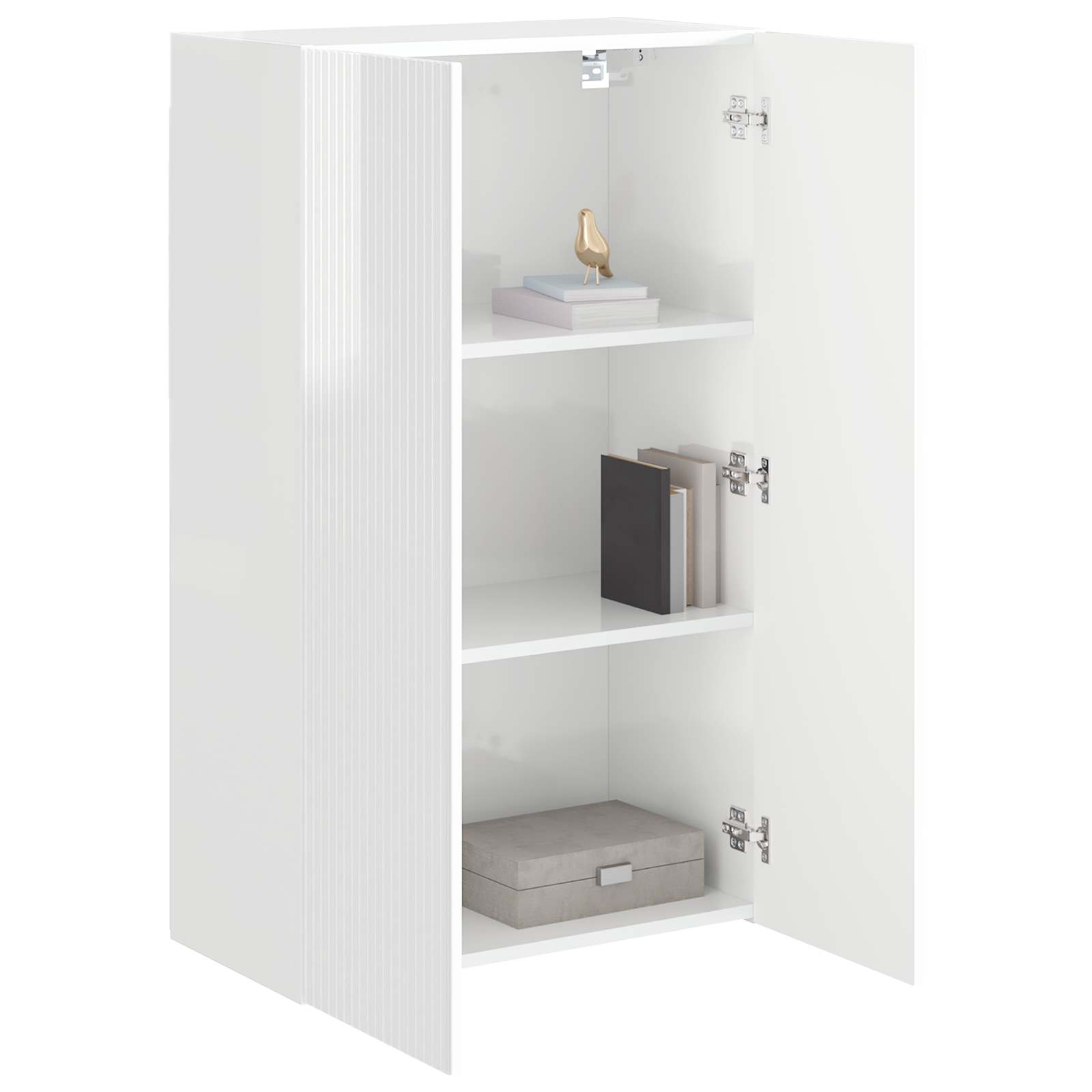 vidaXL Szafka pod telewizor 59,5 x 31 x 100 cm Wysoki połysk biały