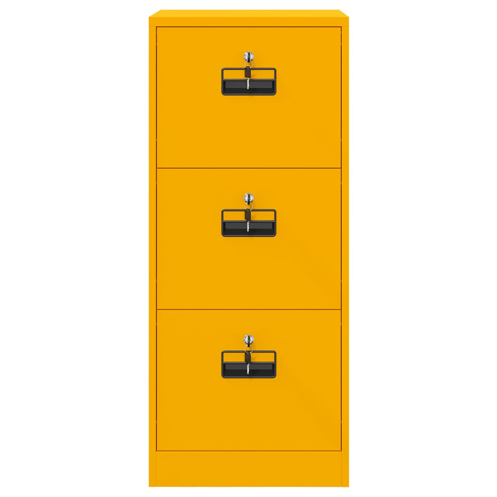 vidaXL Szafka na dokumenty Musztardowy Żółty 45,5 x 42 x 106,5 cm