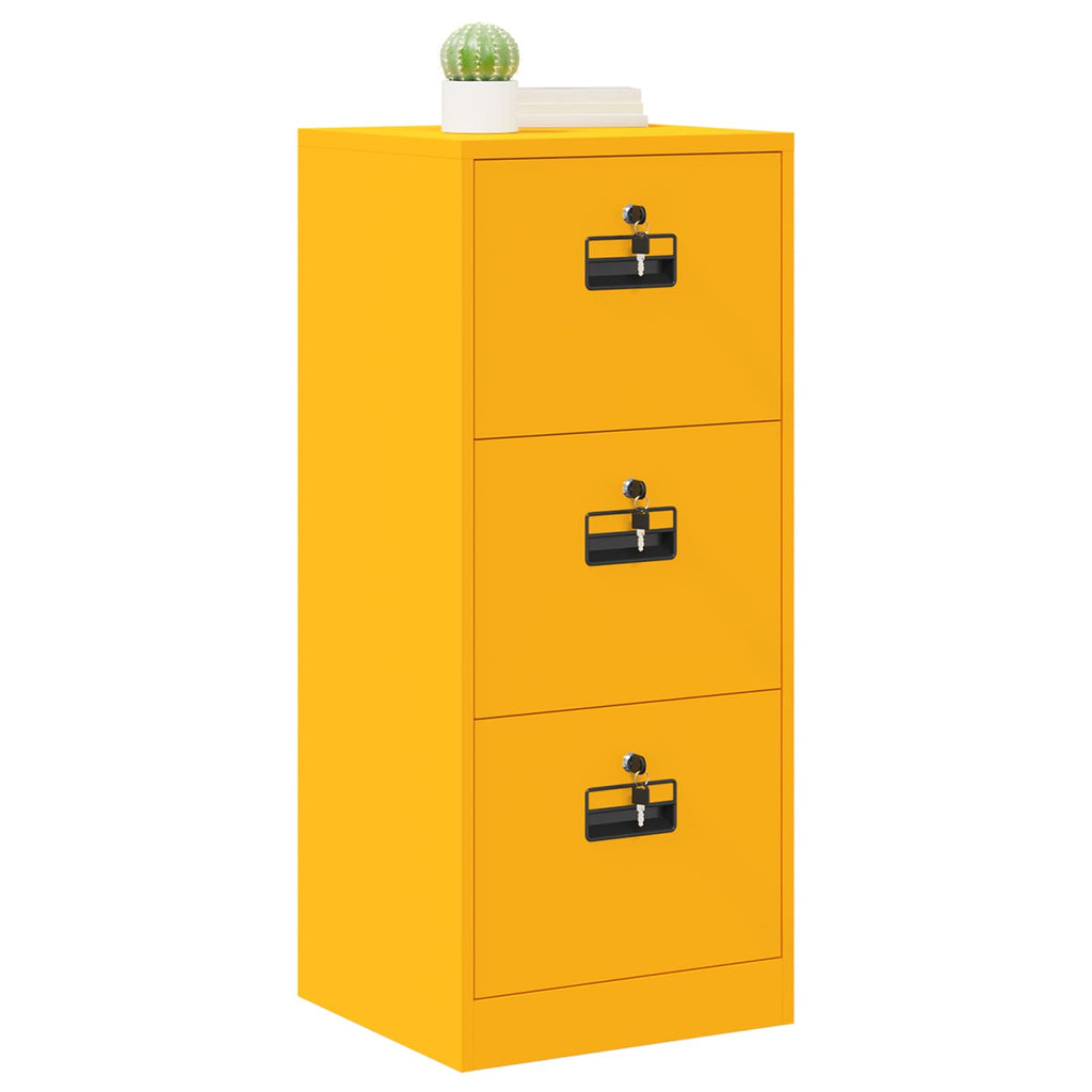 vidaXL Szafka na dokumenty Musztardowy Żółty 45,5 x 42 x 106,5 cm