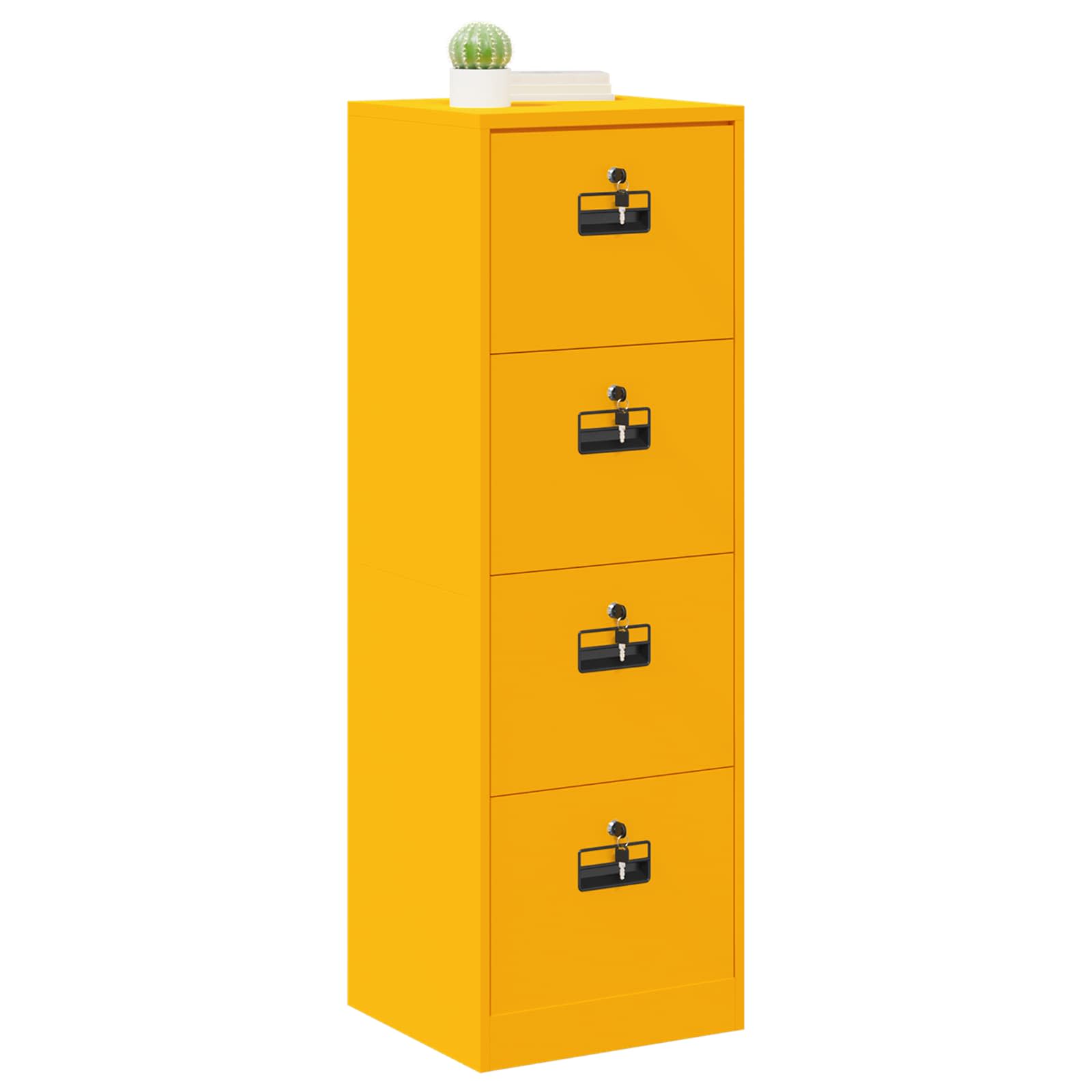 vidaXL Szafka na dokumenty Musztardowy Żółty 45,5 x 42 x 139 cm