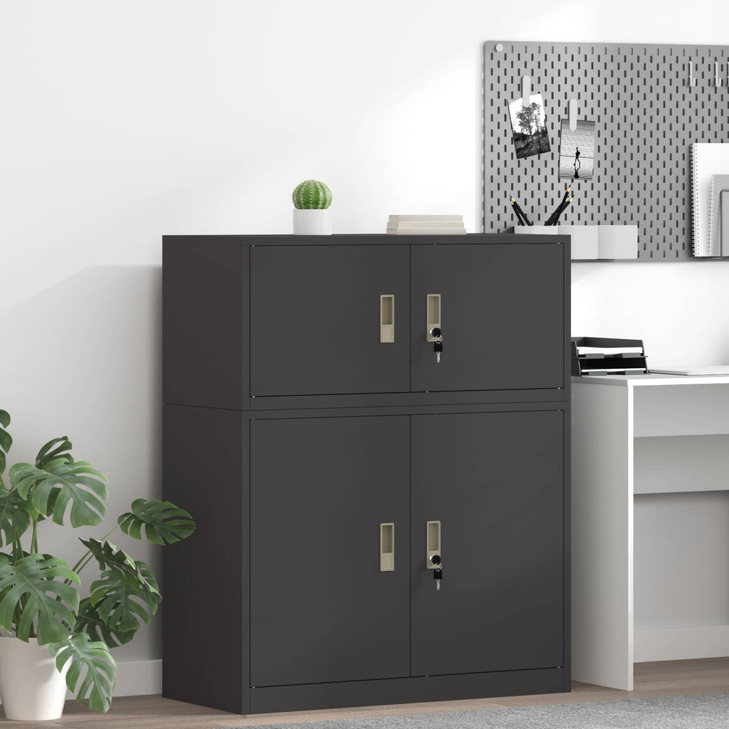 vidaXL Szafka do przechowywania Czarny 90 x 40 x 40 cm Stal