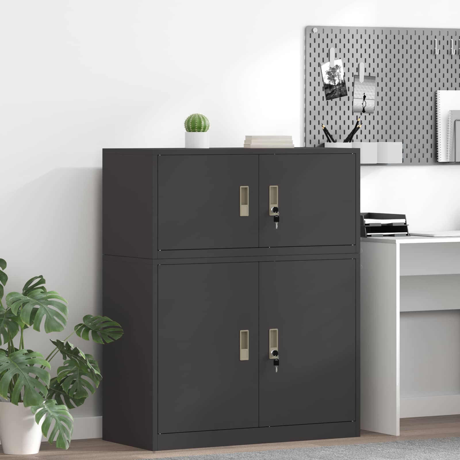 vidaXL Szafka do przechowywania Czarny 90 x 40 x 40 cm Stal