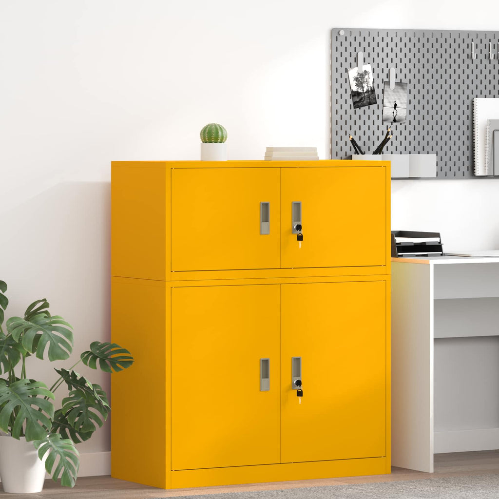 vidaXL Szafka do przechowywania Musztardowy Żółty 90 x 40 x 40 cm Stal