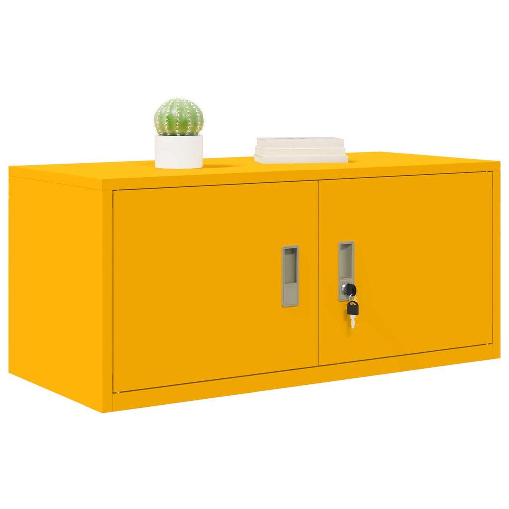vidaXL Szafka do przechowywania Musztardowy Żółty 90 x 40 x 40 cm Stal