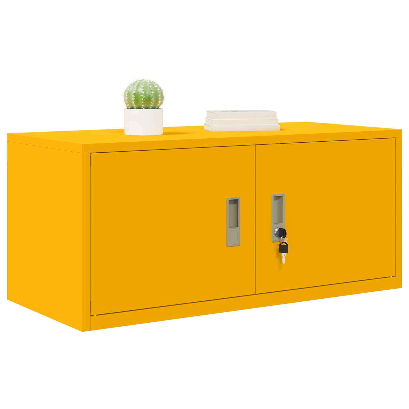 vidaXL Szafka do przechowywania Musztardowy Żółty 90 x 40 x 40 cm Stal