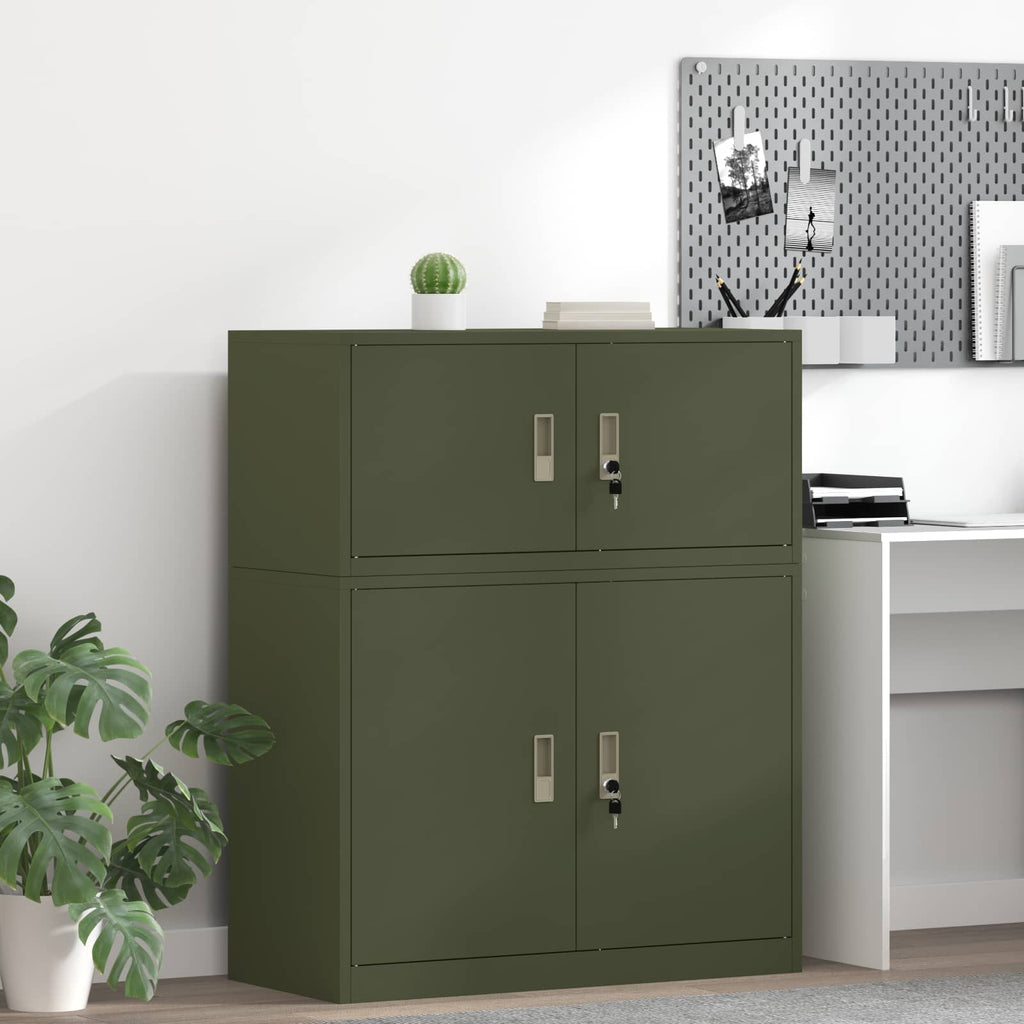 vidaXL Szafka do przechowywania Zielony oliwkowy 90 x 40 x 40 cm Stal