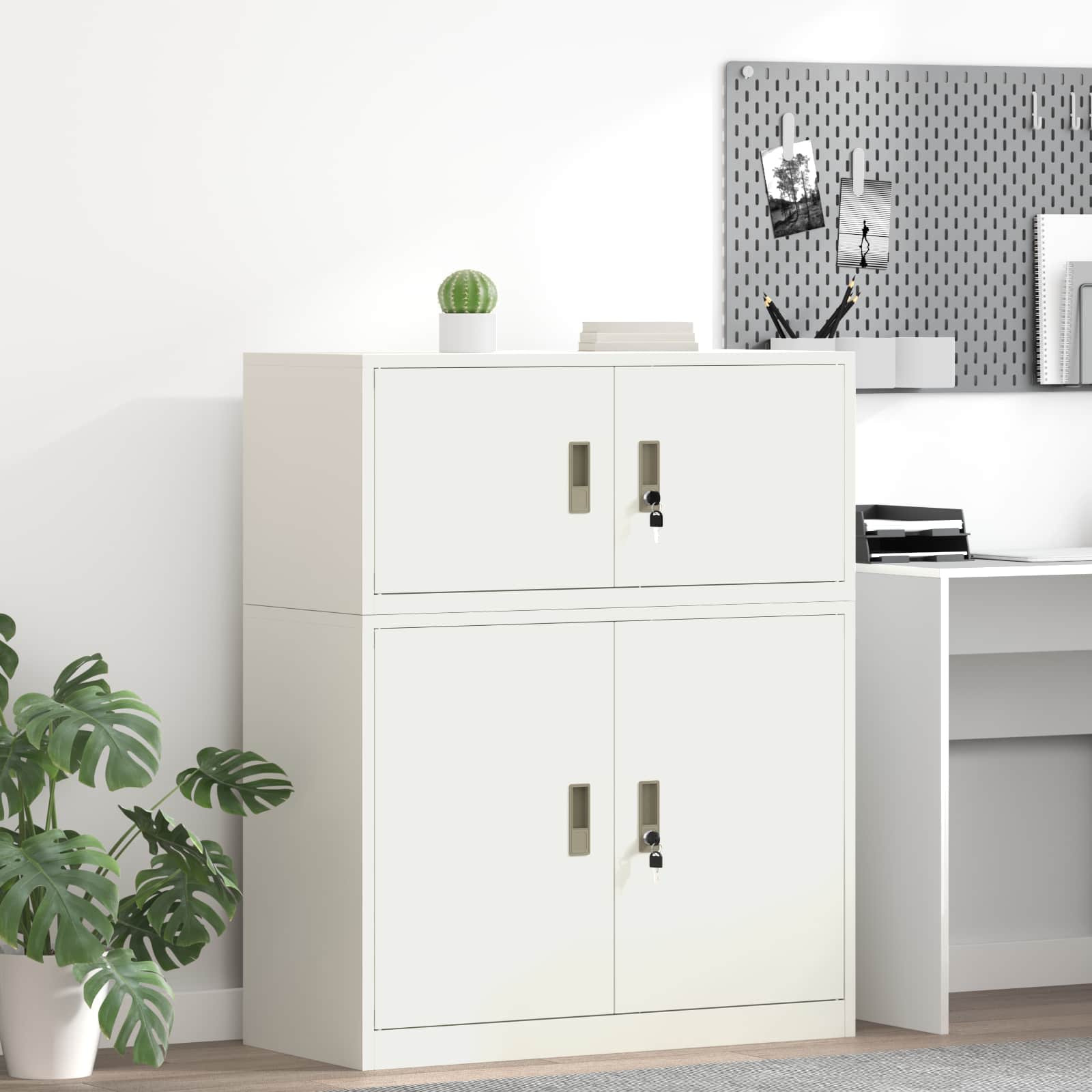 vidaXL Szafka do przechowywania Biały 90 x 40 x 40 cm Stal